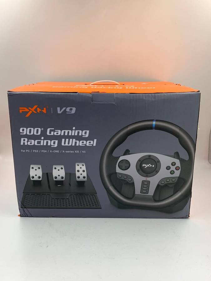 PXN V9 Gaming Steering Wheel 270-900 degree with 3 Pedals and Gear Shifter (New Open Box)