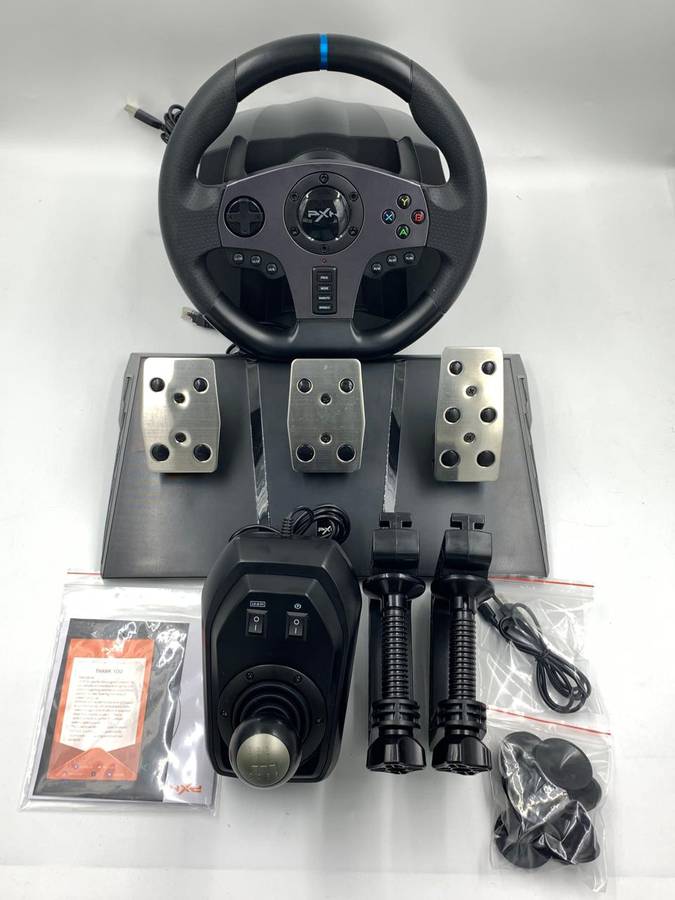 PXN V9 Gaming Steering Wheel 270-900 degree with 3 Pedals and Gear Shifter (New Open Box)