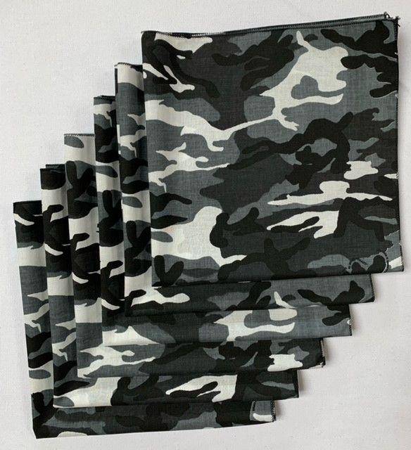 *02 Bandana - Black & White Camouflage