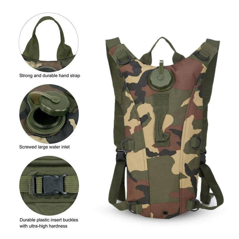 3L Tactical Hydration Backpack Military Water Bag Pouch Outdoor Running Cycling Camping Rucksack