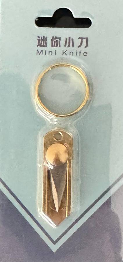 Mini Self Defense Keyring Knife - Gold