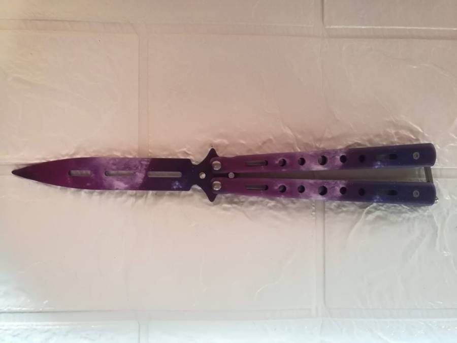 Pink  Purple Butterfly Ladies Knife