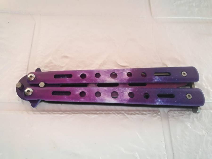 Pink  Purple Butterfly Ladies Knife