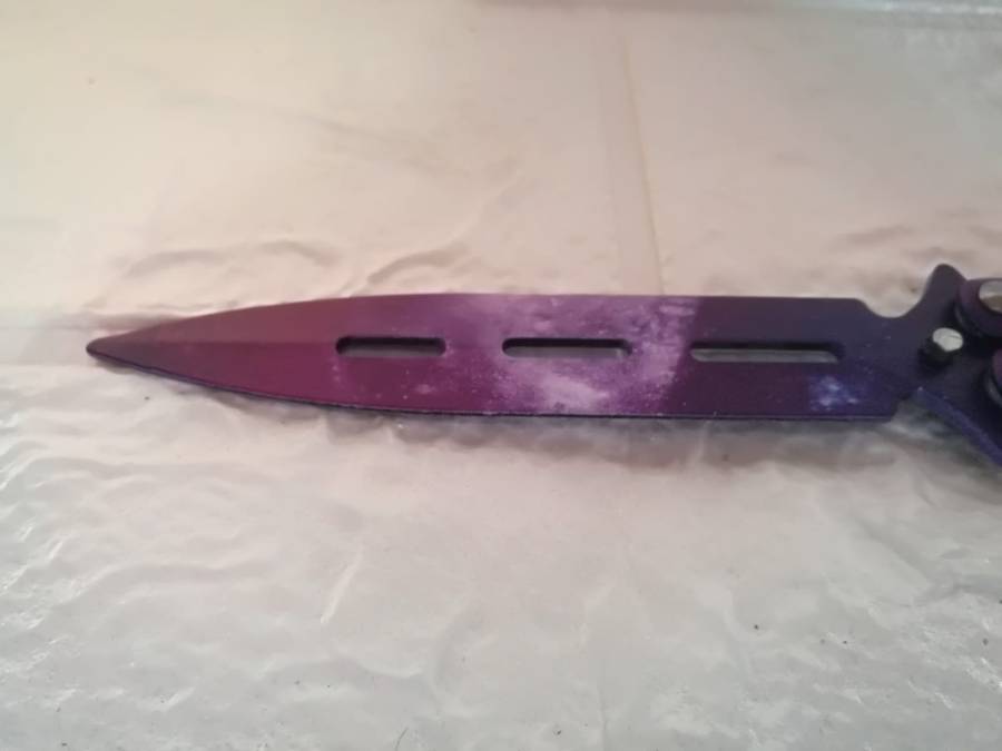 Pink  Purple Butterfly Ladies Knife