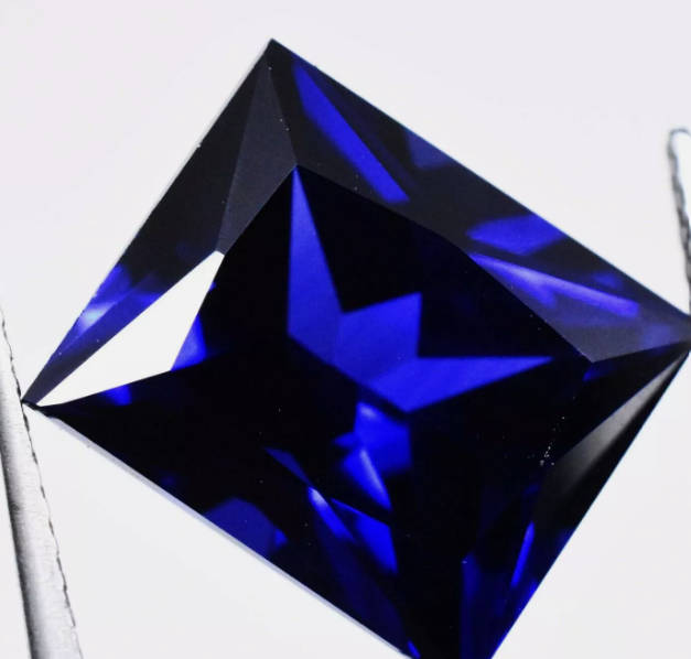 8.90ct Blue Sapphire Princess Cut