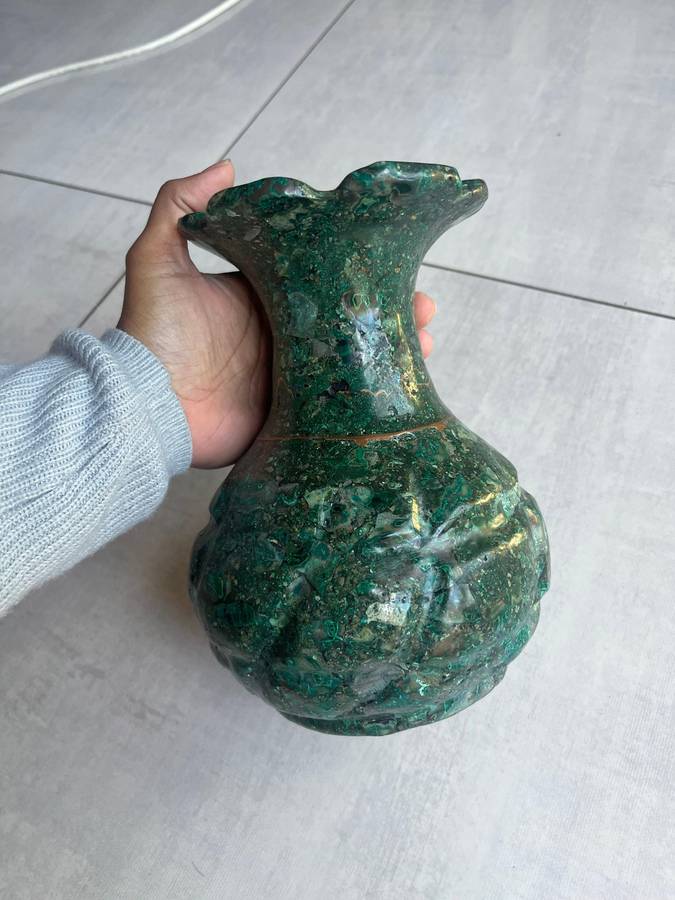 Heavy Malachite vase