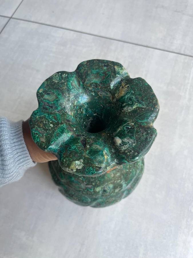 Heavy Malachite vase