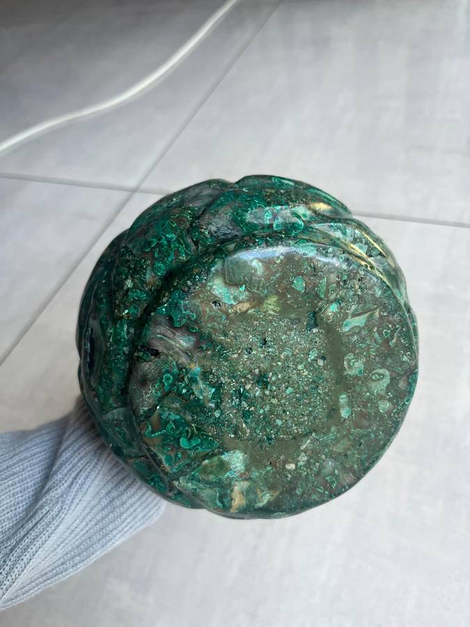 Heavy Malachite vase