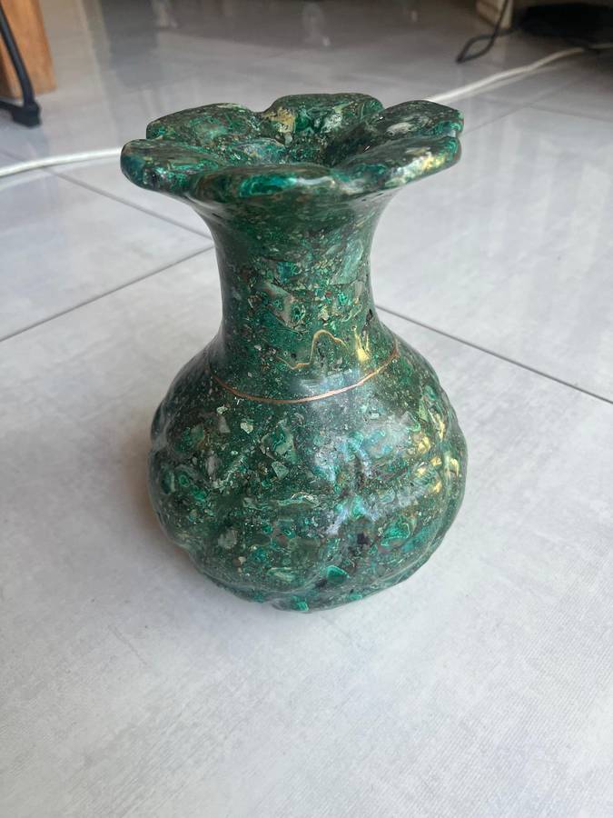 Heavy Malachite vase
