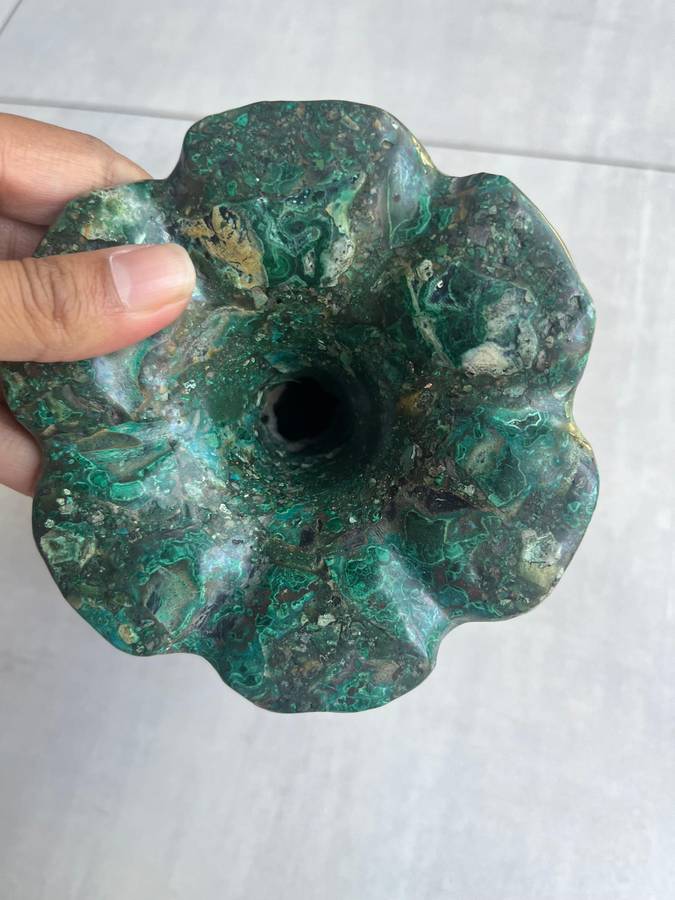 Heavy Malachite vase