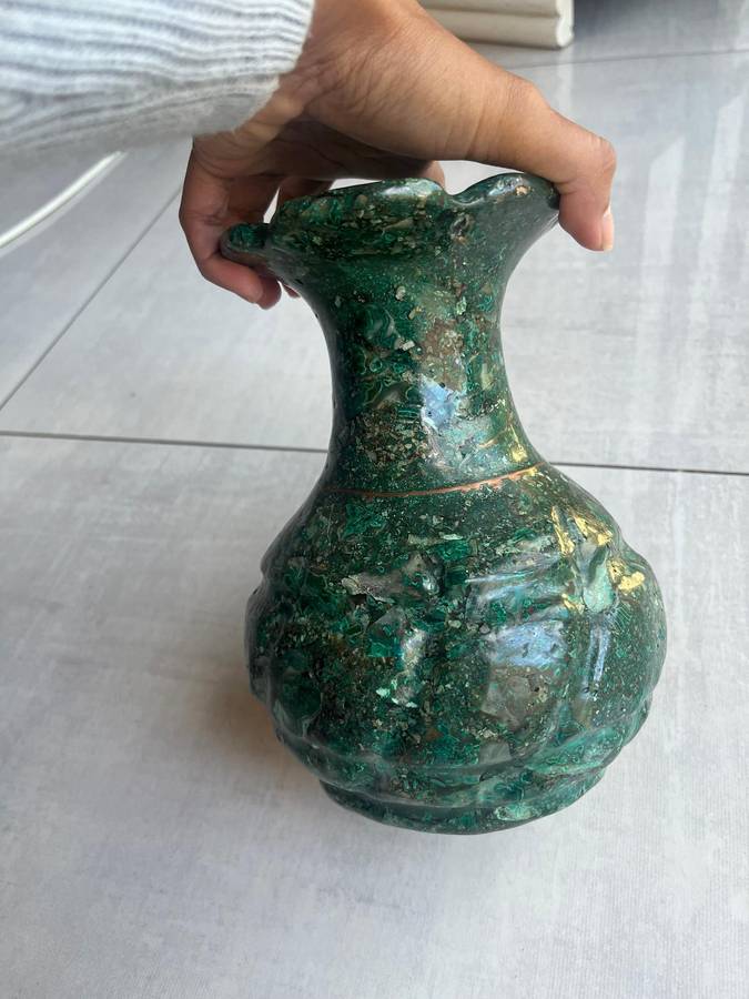 Heavy Malachite vase
