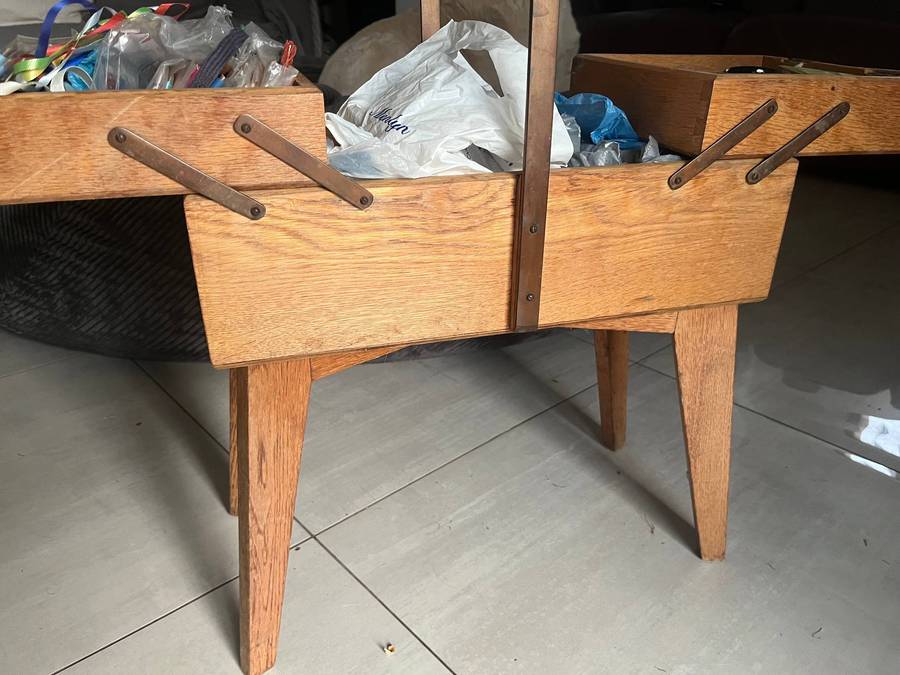 Vintage accordion sewing box