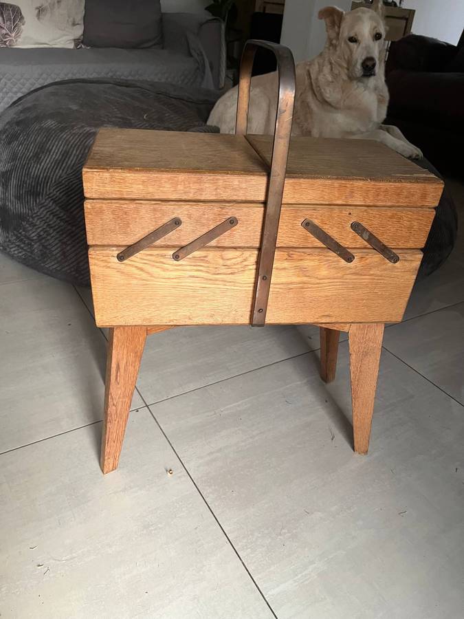 Vintage accordion sewing box