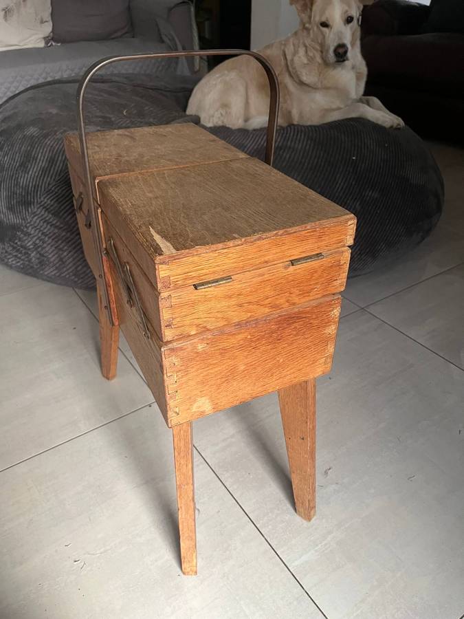 Vintage accordion sewing box