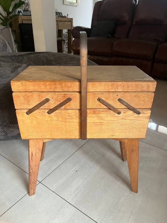 Vintage accordion sewing box