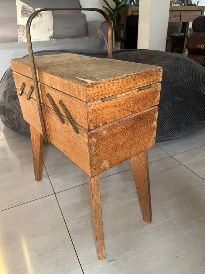 Vintage accordion sewing box
