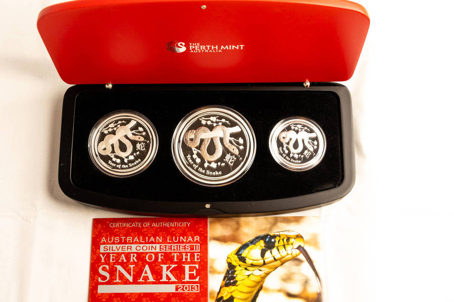Australian Lunar Year of the Snake 2013 Three Coin Set Silver