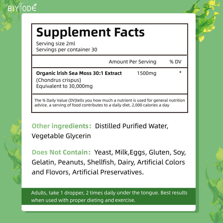 BIYODE Seaweed Drops, Detoxification Support, Immune Booster.60ml