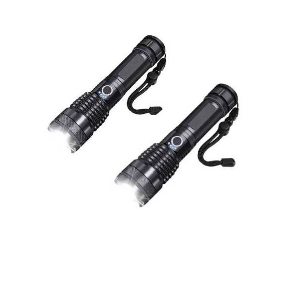 2-pack LED Flashlight Rechargeable Tactical Waterproof Torch- 5Light Mode