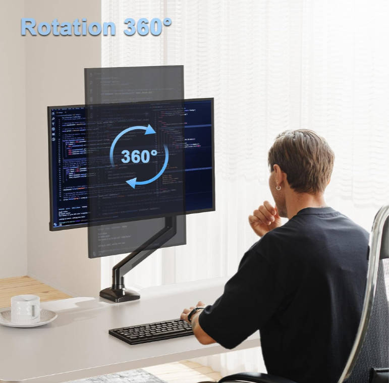 Single Monitor Desk Mount Gas Spring Monitor Arm Adjustable for Max 32-inch