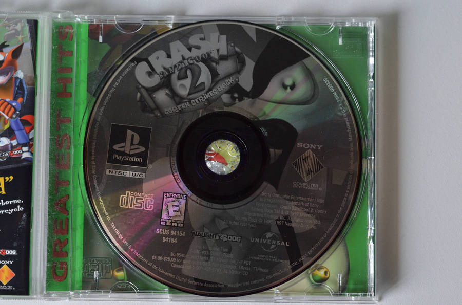 Crash Bandcoot 2 Cortex Strikes Back PS1 Greatest Hits NTSC