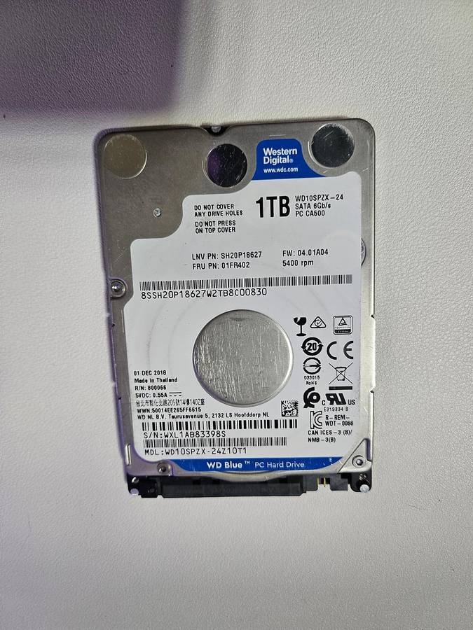 Western Digital Blue 1TB 2.5" Hard drive