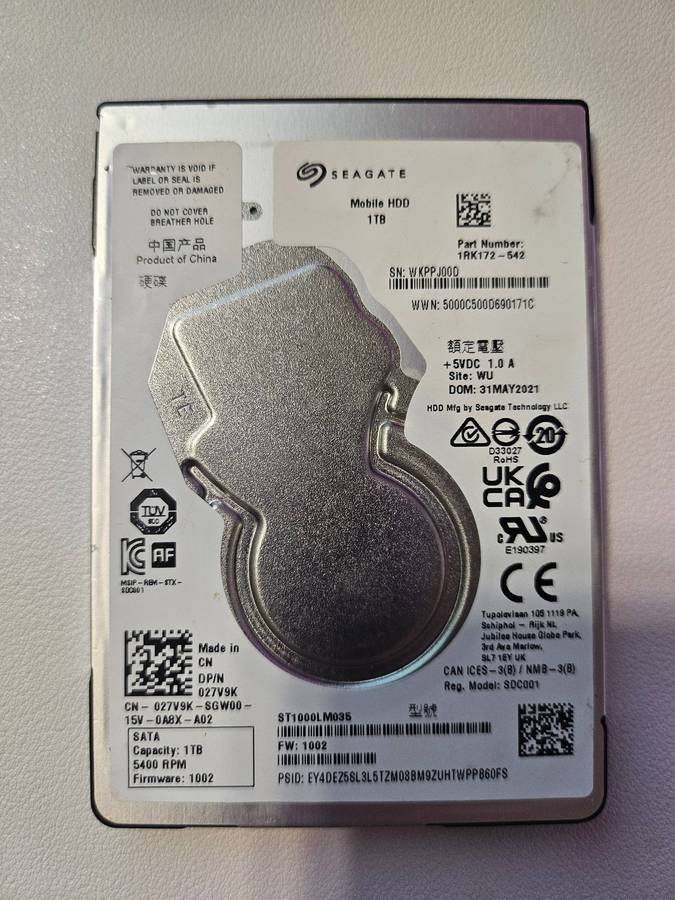 Seagate 1Tb Moblile HDD