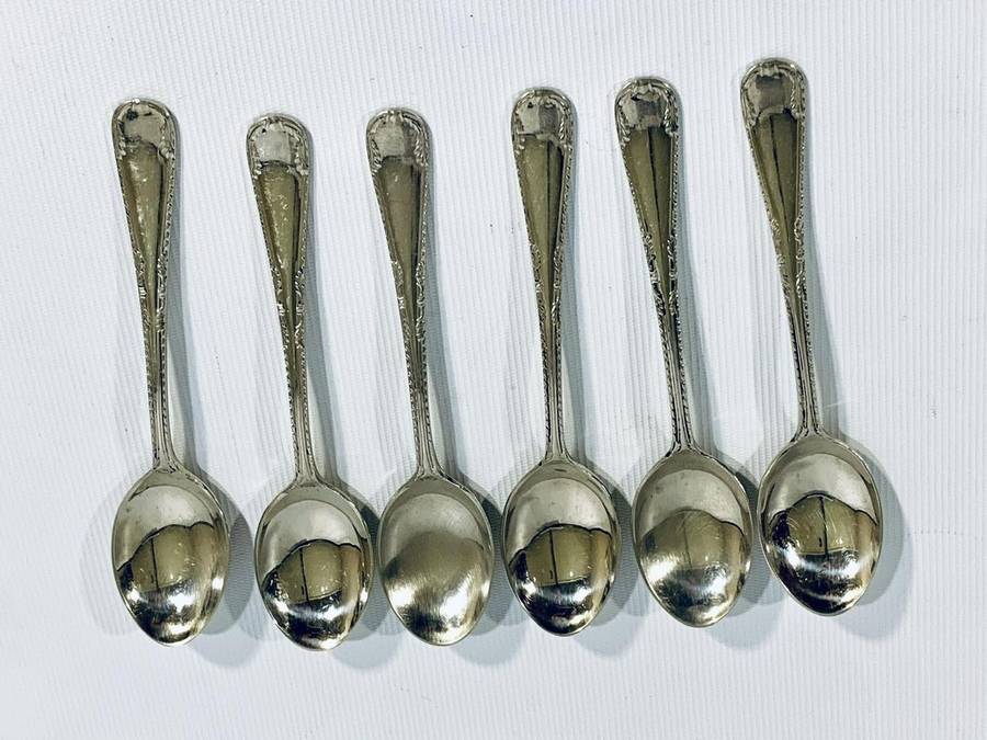 Set of 6 Vintage Sepelia Silver-Plated Teaspoons  Sheffield, England  11cm