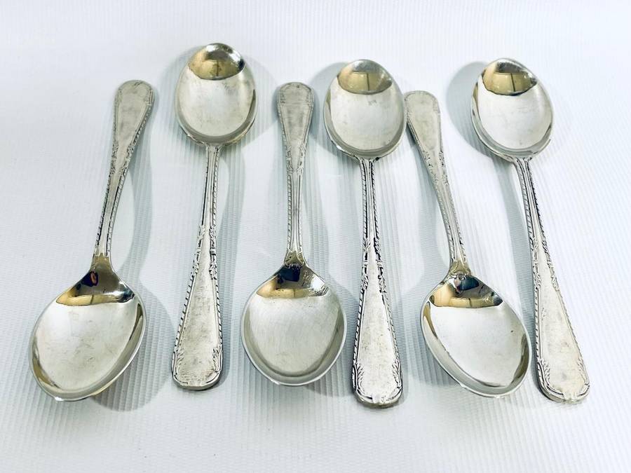Set of 6 Vintage Sepelia Silver-Plated Teaspoons  Sheffield, England  11cm