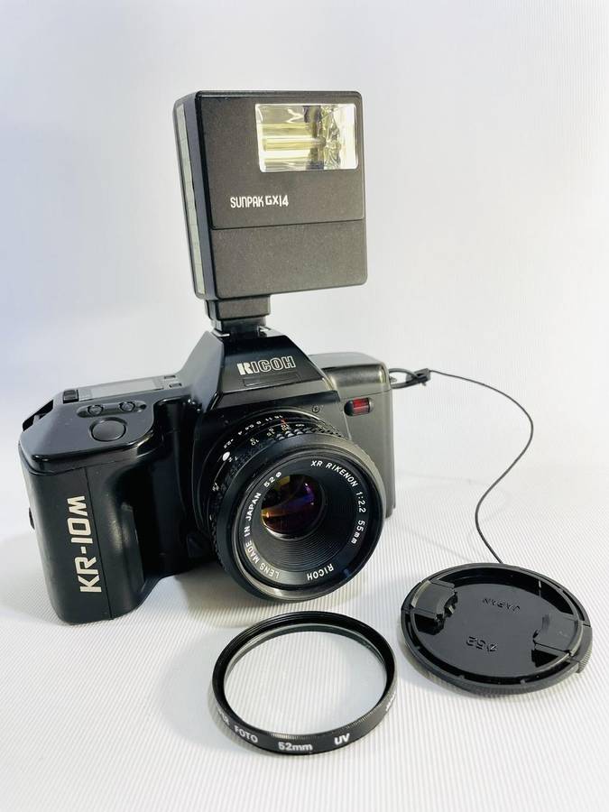 2 x Ricoh SLR 35mm Film Cameras with Accessories