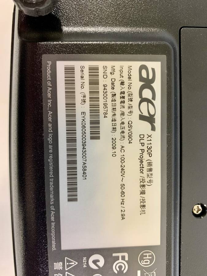 Acer X1130K DLP Projector (read description)