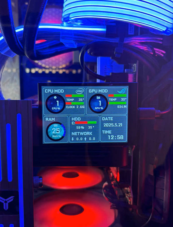 TURZX 3.5 Inch IPS USB Secondary Screen for Computer CPU GPU RAM HDD Monitor Type C Display