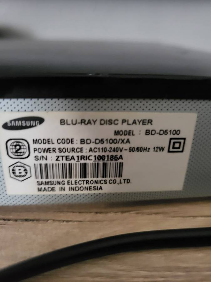 Samsung BD - D5100 Blu-Ray CD Player