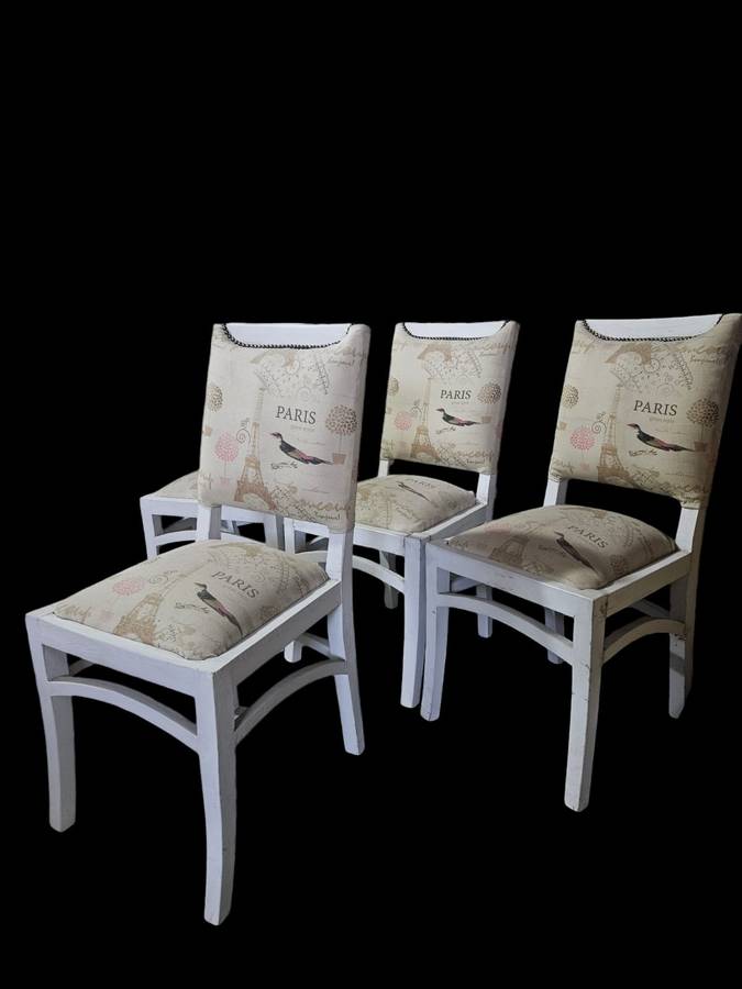 Set of 4 Shabby Chic Dining Room Chairs