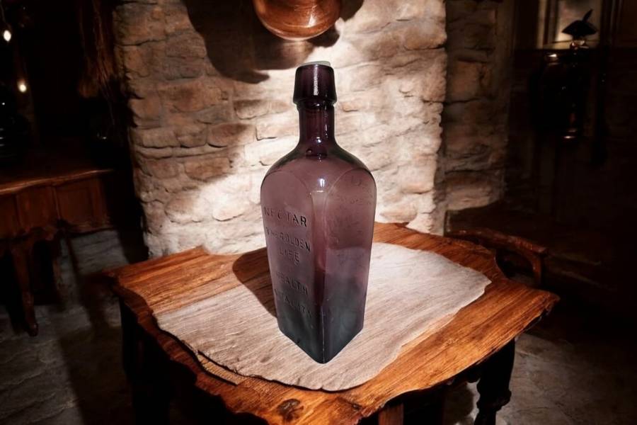Vintage Indian Vegetables Jaundice Bitters Glass Bottle