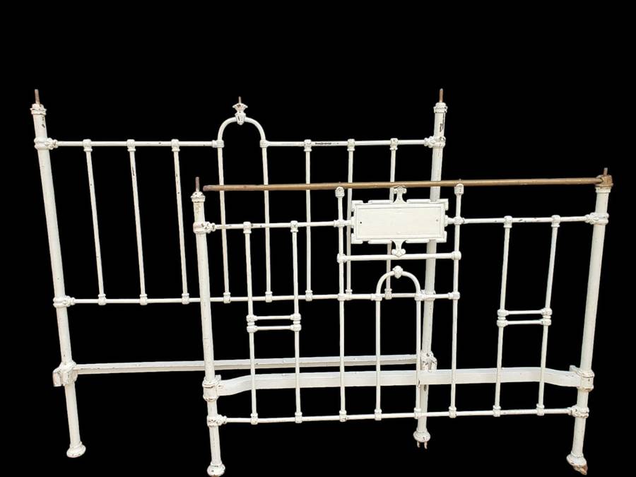 Timeless elegance of Antique Cast Iron Headboard & Foot Board