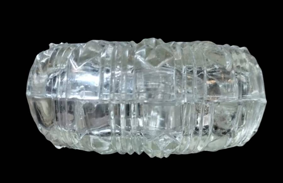 Vintage pressed glass trinket box