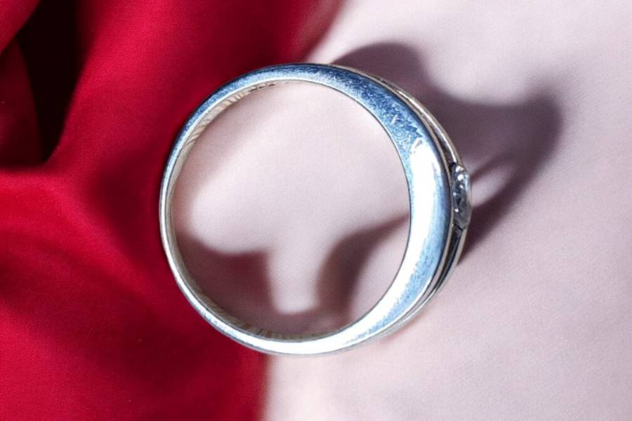 Sterling Silver 925 ring, clear stone Size O/P