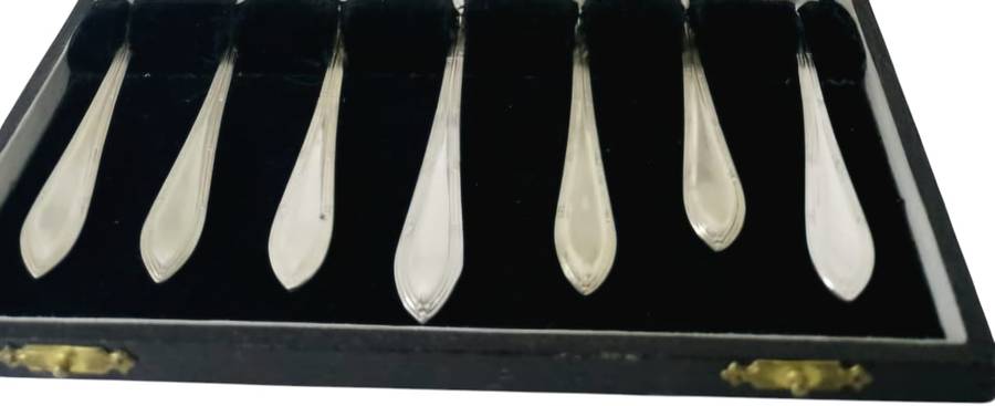 7Pc Vintage Silver Plated Fruit Set