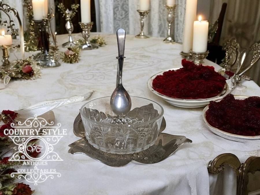 Silver Plated & Crystal Jam Holder