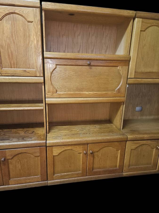 Large 3-Piece Oak Bookshelf