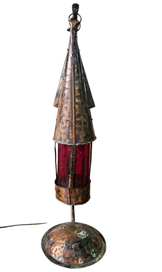 Arts & Crafts Style Hammered Copper Lantern
