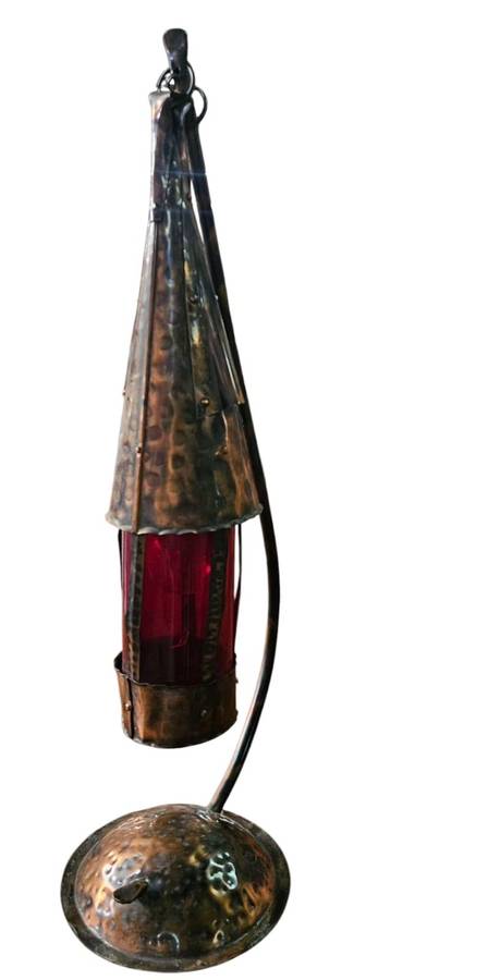 Arts & Crafts Style Hammered Copper Lantern