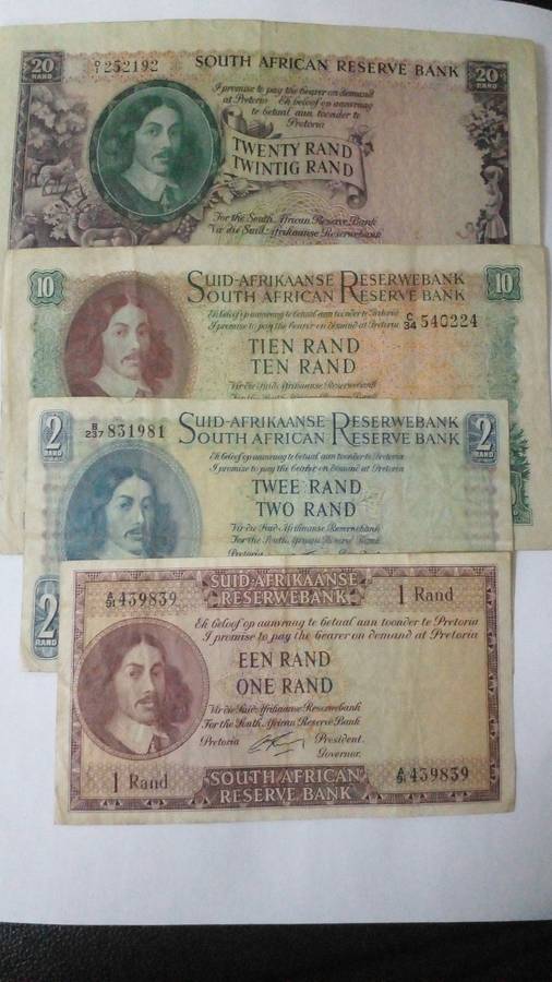 Old South Africa notes 20,10,2,1