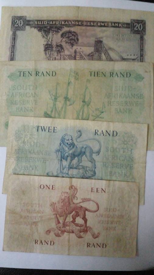 Old South Africa notes 20,10,2,1