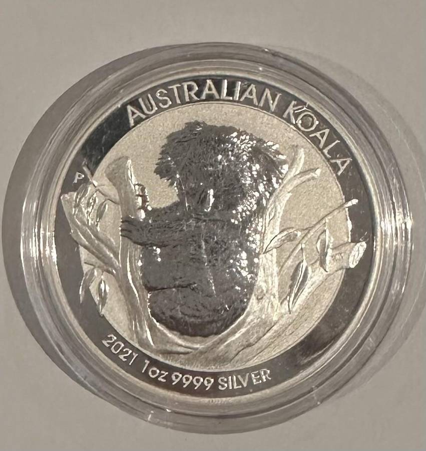 2021 Australian 1oz Silver UNC Koala Capsulated coin $1