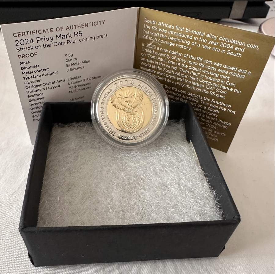 2024 Oom Paul Mintmarked R5 coin - LAST year of issue