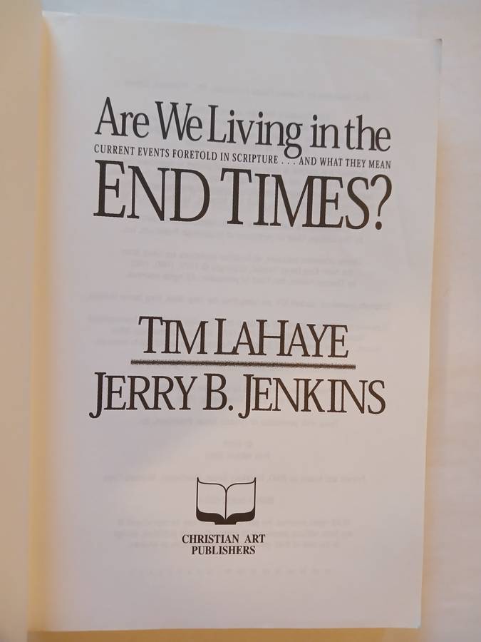Are We Living in the End Times by Tim Lahaye & Jerry B. Jenkins
