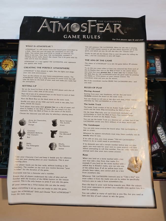 Atmosfear, The Gatekeeper, The DVD Board Game
