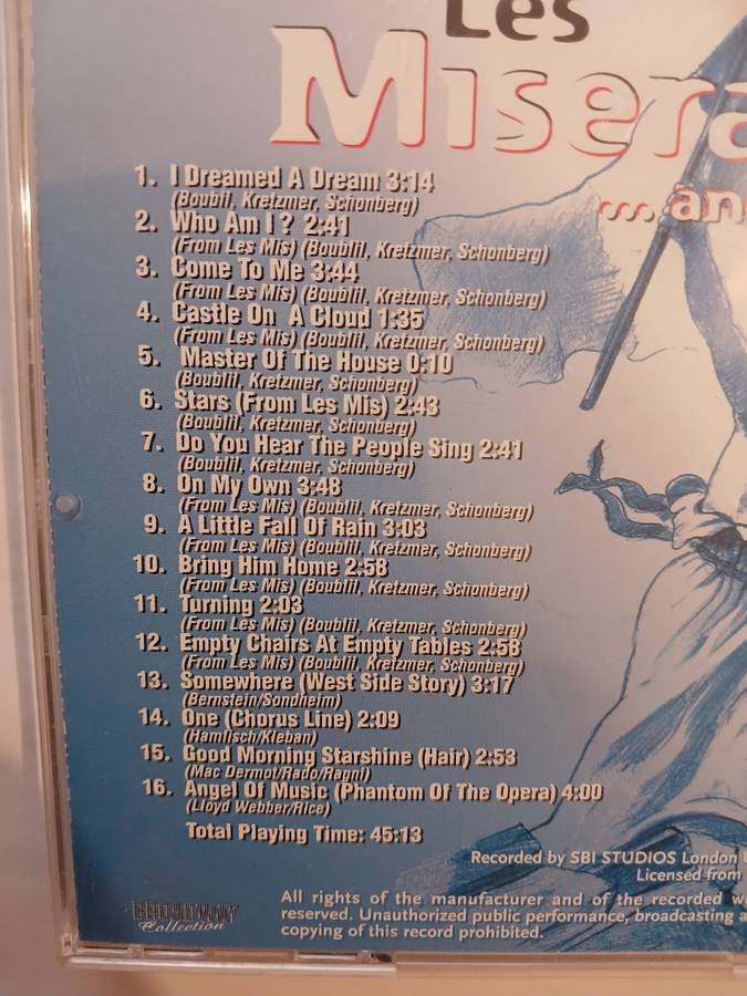 Les Miserables, Highlights from the Musical CD